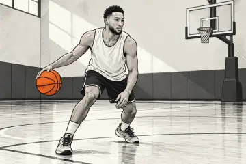 練習中にドリブルするベン・シモンズ