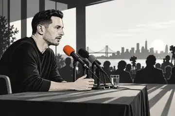 記者会見で厳しい表情で語るJJ・レディック