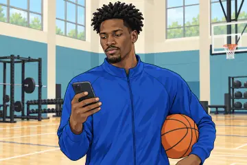 ジムでスマホを手にするヘイズ・デイビス